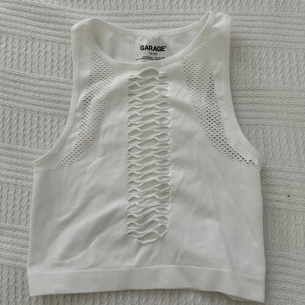 Garage cut out crop top